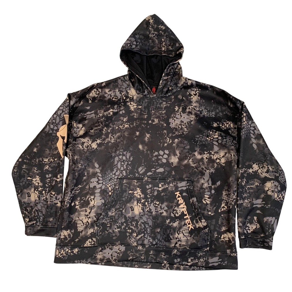 Kryptek Typhon Camo Hoodie Mens XXL Spartan Logo Tactical Performance Sweatshirt